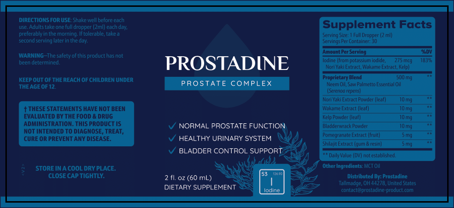 Prostadine Drops Label